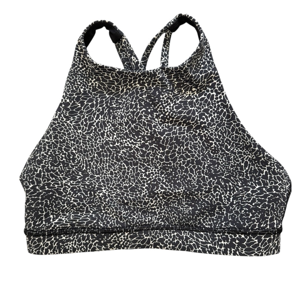 Lululemon Energy Bra Size 8 High Neck Polar Shift Alpine White Black